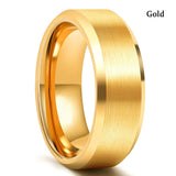 8mm Men Groove Beveled Edge Stainless Steel Wedding Band