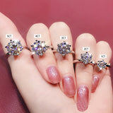 Sterling Silver Wedding Ring 6 Prong 0.5CT 1CT 2CT Moissanite Diamond Engagement Ring