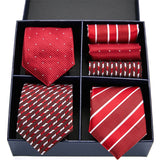 Men's Gift Box Tie 100% Silk Classic Jacquard Woven Tie and Hanky Set