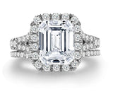 Bridal Rings Set Sparkling 8*10mm 3 CT High Carbon Diamond Wedding Engagement Fine Jewelry