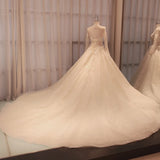 New Royal Train with Long Sleeve Gown