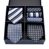 Men's Gift Box Tie 100% Silk Classic Jacquard Woven Tie and Hanky Set