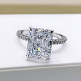 8*10mm Yellow/Pink/Aquamarine High Carbon Radiant Cut Rings Fine Jewelry