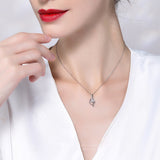 14k White Gold Heart Necklace Brilliant Cut Moissanite Pendant