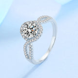 Brilliant Cut 100% Moissanite Diamond Wedding or Engagement Ring with Halo