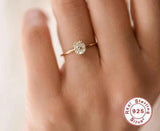 Sterling Silver Mini Zircon Engagement Ring