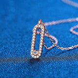 Elegant & Contemporary Moissanite Pendant Necklace in 18K Rose Gold Plating