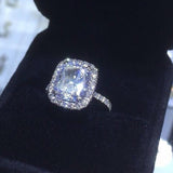 Sterling silver Cushion cut 8mm AAAAA Cz Stone Wedding Band