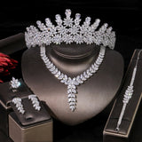 Swarovski Crystal Luxury Bridal Jewelry Set Crystal Crown 4pcs