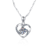 0.8CT Moissanite Heart Pendant Necklace Sterling Silver Mother's Day Anniversary Gift