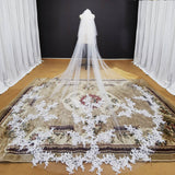 New Arrival Cathedral Lace Appliques 2 Layers Wedding Veil