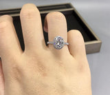 18K White Gold Plated Brilliant Cut 2 Carat Diamond Test Pass/ D Color Moissanite Ring - Fine Jewelry