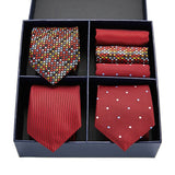 Men's Gift Box Tie 100% Silk Classic Jacquard Woven Tie and Hanky Set