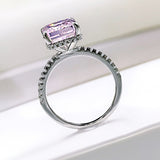 8*10mm Yellow/Pink/Aquamarine High Carbon Radiant Cut Rings Fine Jewelry