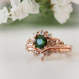 Luxury Rings Set Crown Rose Gold 2pcs
