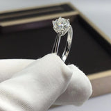 100% Real Moissanite Engagement Ring Platinum Plating 1CT 2CT 3CT Diamond Wedding Ring Classic 6 Prongs