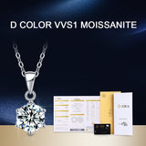 D Color VVS1 Moissanite Necklace 2 Ct Round Brilliant Diamonds Solitaire Pendant