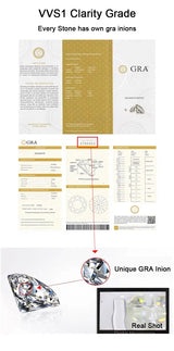 100% Real Moissanite Engagement Ring Platinum Plating 1CT 2CT 3CT Diamond Wedding Ring Classic 6 Prongs