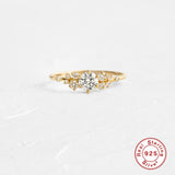 Sterling Silver Mini Zircon Engagement Ring