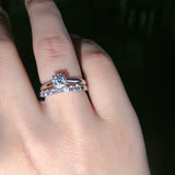 Moissanite Eternity Ring 0.7 ct D Color VVS1 Clarity Platinum Plated Sterling Silver Wedding Band