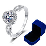 Brilliant Cut 100% Moissanite Diamond Wedding or Engagement Ring with Halo