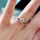 D Color Moissanite Adjustable Engagement Rings- 18K White Gold Plated Fine Jewelry