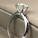 2.0-3.0-5.0ct Moissanite Engagement Ring 14K White Gold Plated Lab Diamond