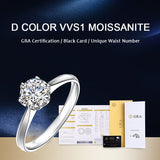 2.0-3.0-5.0ct Moissanite Engagement Ring 14K White Gold Plated Lab Diamond