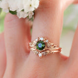 Luxury Rings Set Crown Rose Gold 2pcs