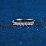 Moissanite Eternity Ring 0.7 ct D Color VVS1 Clarity Platinum Plated Sterling Silver Wedding Band