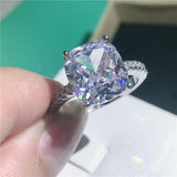 Sterling silver Cushion cut 8mm AAAAA Cz Stone Wedding Band