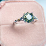 Natural Moss Agate Gemstones Ring-Solid 925 Sterling Silver