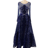 Sexy V Neck Long sleeve Dress- Heavily Beaded