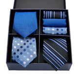 Men's Gift Box Tie 100% Silk Classic Jacquard Woven Tie and Hanky Set