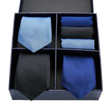 Men's Gift Box Tie 100% Silk Classic Jacquard Woven Tie and Hanky Set