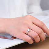 100% Real Moissanite Engagement Ring Platinum Plating 1CT 2CT 3CT Diamond Wedding Ring Classic 6 Prongs