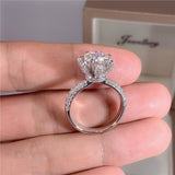 Certified 5 Carat Diamond Engagement Ring Moissanite Wedding Band AU750 D Color VVS1