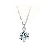 D Color VVS1 Moissanite Necklace 2 Ct Round Brilliant Diamonds Solitaire Pendant