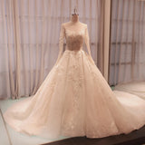 New Royal Train with Long Sleeve Gown