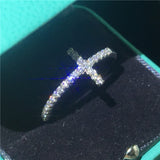 Sterling silver Cushion cut 8mm AAAAA Cz Stone Wedding Band