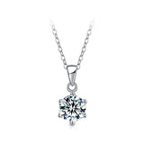 D Color VVS1 Moissanite Necklace 2 Ct Round Brilliant Diamonds Solitaire Pendant