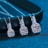0.5-2CT Moissanite Pendant Necklace D Color Ideal Cut Diamond Necklace