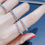 Moissanite Eternity Ring 0.7 ct D Color VVS1 Clarity Platinum Plated Sterling Silver Wedding Band