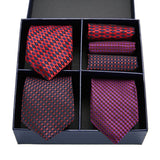Men's Gift Box Tie 100% Silk Classic Jacquard Woven Tie and Hanky Set