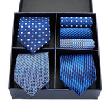 Men's Gift Box Tie 100% Silk Classic Jacquard Woven Tie and Hanky Set