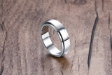 Men's Personalized Spinner Ring 6mm Stainless Steel Rotatable Wedding Band Custom Name/Date/Initial