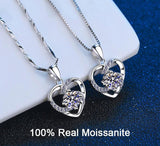 0.8CT Moissanite Heart Pendant Necklace Sterling Silver Mother's Day Anniversary Gift