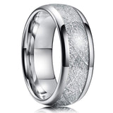 8mm Men Groove Beveled Edge Stainless Steel Wedding Band