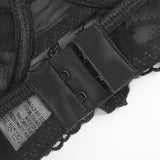 Embroidery Sexy Lingerie Bra+Garters+Thong 3 Piece Set