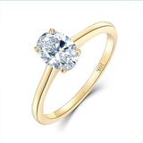 New Handmade Oval Rings 14K Yellow Gold 1.5CT 1.0CT Moissanite Engagement Rings -Fine Jewelry